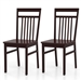 Set of 2- Modern Farmhouse Dark Wood High Back Dining Chair 280 lbs. Max Weight