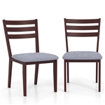 Set of 2 Modern Farmhouse Solid Wood Dining Chair with Grey Fabric Padded Seat