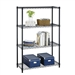 Heavy Duty 4-Shelf Metal Shelving Unit in Black Steel Finish