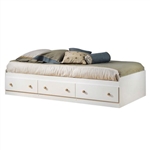 Twin size White Wood Platform Bed Daybed with Storage Drawers