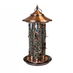 Large Copper Bird Feeder with 3 Tubes and 9 Feeding Ports