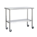 Stainless Steel 2-ft Kitchen Island Cart Prep Table with Casters