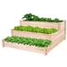 Solid Wood 4 Ft x 4 Ft Raised Garden Bed Planter 3-Tier