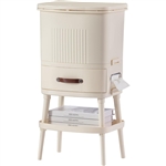 8gL Multifunctional Storage Bins Elevated Trash Can w/ Lid Cream