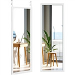 White Full Length Bedroom Mirror with Over the Door or Wall Mounted Design