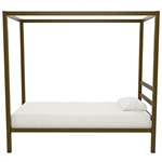 Twin size Modern Steel Canopy Bed Frame in Gold Metal Finish