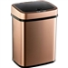 3-Gallon Copper Rose Gold Stainless Steel Trash Can with Motion Sensor Lid