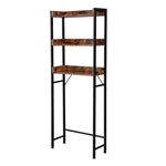Rustic Farmhouse 3 Tier Over The Toilet Metal Wood Storage Shelves