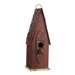 Outdoor Garden Rustic Brown Solid Wood and Iron Bird House