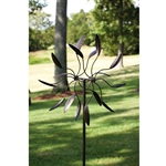 6-Ft Tall Bronze Finish Metal Wind Spinner Spinnin