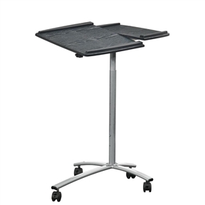 Adjustable Laptop Computer Cart Desk Stand in Steel with Graphite Top