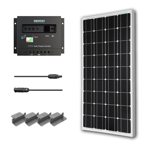 100-Watt Solar Panel with Charge Controller and Z Mounting Brackets