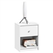 Contemporary 1-Drawer Nightstand with Storage Shelf in White