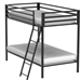 Twin over Twin Modern Metal Bunk Bed Frame in Black Finish with Ladder