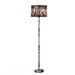 Animal Print Floor Lamp with Tiger Stripe Faux Suede Drum Shade