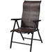 Outdoor/Indoor Folding Patio Chair with Brown Rattan Seat and High Back-Rest