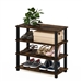Stackable 4-Shelf Black Brown Wood Shoe Rack - Holds up to 12 Pair of Shoes