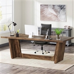 Modern Multipurpose Minimalist Rustic Brown Executive Desk
