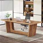 Modern Multipurpose Minimalist Walnut Executive Desk