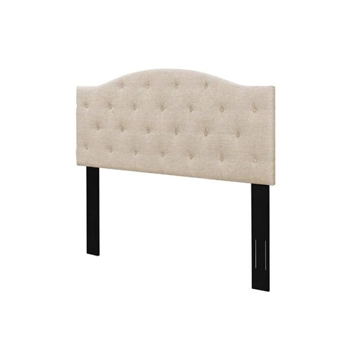 Twin Size Beige Upholstered Tufted Adjustable Height Headboard