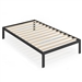 Twin Black Metal Platform Bed Frame with Wood Slats - 350 lbs Weight Capacity