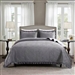 Twin Gray Charcoal Velvet Microfiber Polyester Reversible 2-Piece Quilt Set