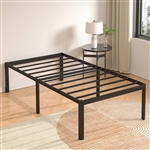 Twin 18-inch Rounded Edge Corners Metal Bed Frame with Under-bed Storage Space