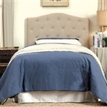 Twin Size Ivory Upholstered Tufted Headboard