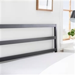 Twin size Sturdy Modern Black Metal Headboard