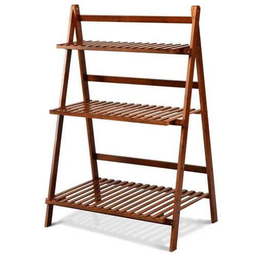 FarmHome Indoor/Outdoor 3 Tier Folding Plant Stand Planter Shelves