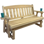Made In USA 4ft Handmade Amish Heavy Duty Porch Glider Unfinished
