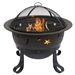 Outdoor Star Moon Steel Wood Burning Fire Pit in Bronze Finish