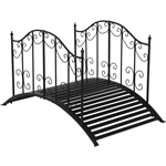 Sturdy Outdoor Rust-Proof 4-Foot Black Metal Arch Garden Bridge