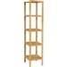 Slim 4-Shelf Natural Bamboo Wooden Shelving Unit Storage Rack Bookcase