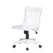 White Armless Bankers Chair with Wood Seat