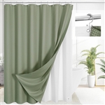 72"W x 78"H Sage Green Waffle Textured 3 in 1 Shower Curtain Set