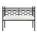 Outdoor Patio Black Metal Garden Bench with White Natural Seat Cushion