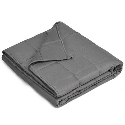 Cotton Weighted Blanket with Glass Beads in Dark Gray 48 x 72 inch