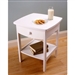 White Wood Contemporary 1-Drawer Bedside Table Nightstand