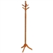 Oak Finish Twist Wood Coat Rack Entryway Hall Tree Hat Rack