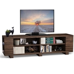 Modern TV Stand in Walnut Wood Finish - Holds up to 60-inch TV