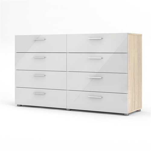 White Oak Modern Bedroom 8-Drawer Double Dresser