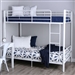 Twin over Twin Sturdy Steel Metal Bunk Bed in White Finish