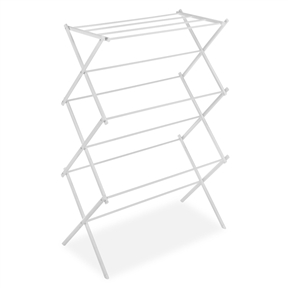 White Folding Laundry Dryer Clothes Drying Rack - Sturdy Steel Design