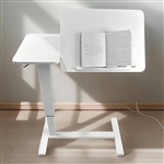 Folding White Multipurpose Mobile Desk Tilting Adjustable