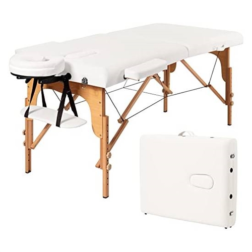 White Adjustable Portable Massage Folding Table
