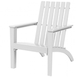 Indoor/Outdoor Acacia Wood Adirondack Lounge Armchair - White