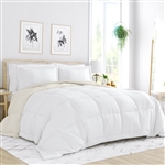 Twin/Twin XL 2-Piece Microfiber Reversible Comforter Set in White and Cream