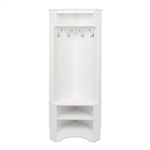 Tall Sturdy Entryway Corner Hall Tree White