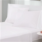 Twin Size 4-Piece Cotton Blend Jersey Sheet Set in White